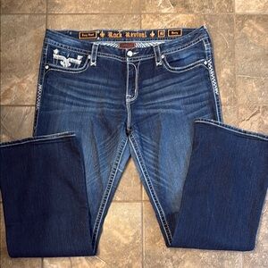 Rock Revival Dark Blue Denim with White Stitching